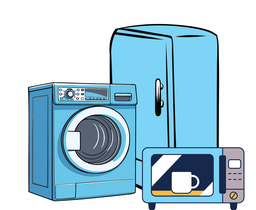 Washing Machine, Microwave and Fridge Image